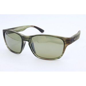 Maui Jim MIXED PLATE MJ 721-15MR Woodgrain Square Sunglasses Green Lenses 58mm